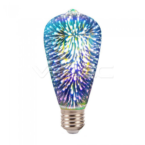 Led filament lamp E27/ST64 3W bulb 3D bulb